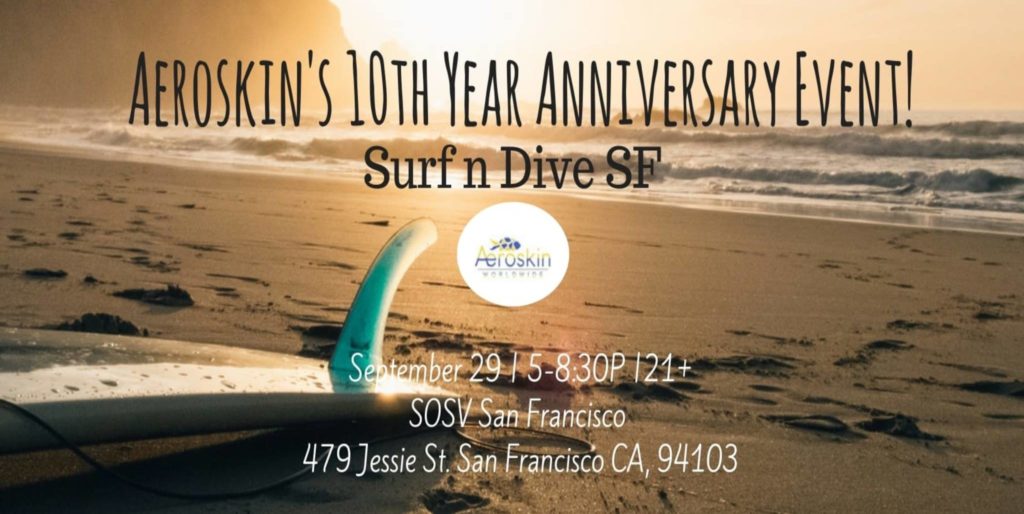 Aeroskin’s “Surf n’ Dive SF” 10th Year Anniversary Event on Sept. 29